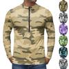 Men's Long Sleeve Cycling Jersey Breathable Quick Dry Half Zip Pullover Lightweight Athletic Top for Outdoor Sports