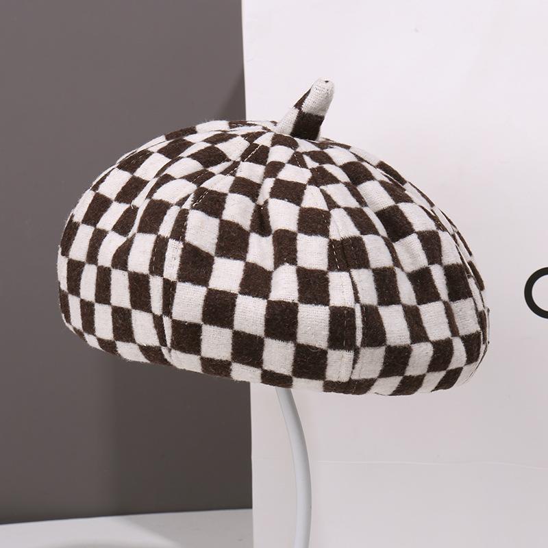 Autumn and Winter Fashion Plush Beret Children Show Their Faces Small Painter Hat Versatile Big Head Circumference Newsboy Hat