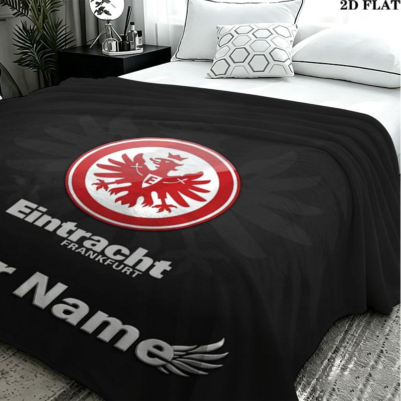 1PC Eintracht Frankfurt Custom Name Patterned Flannel Blanket Suitable For All Seasons for Home Decor Warmth and Comfort Gifts Holiday Present