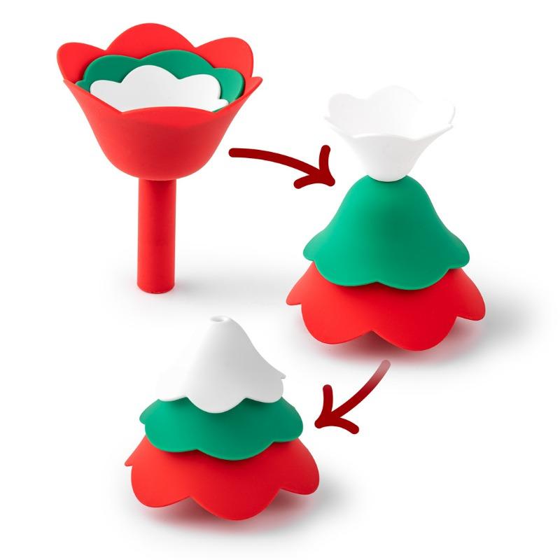 Creative Flower Funnel 3 Piece Set Kitchen Silicone Liquid Pouring Tools for Oil Easy Drip Free Refilling Utensils