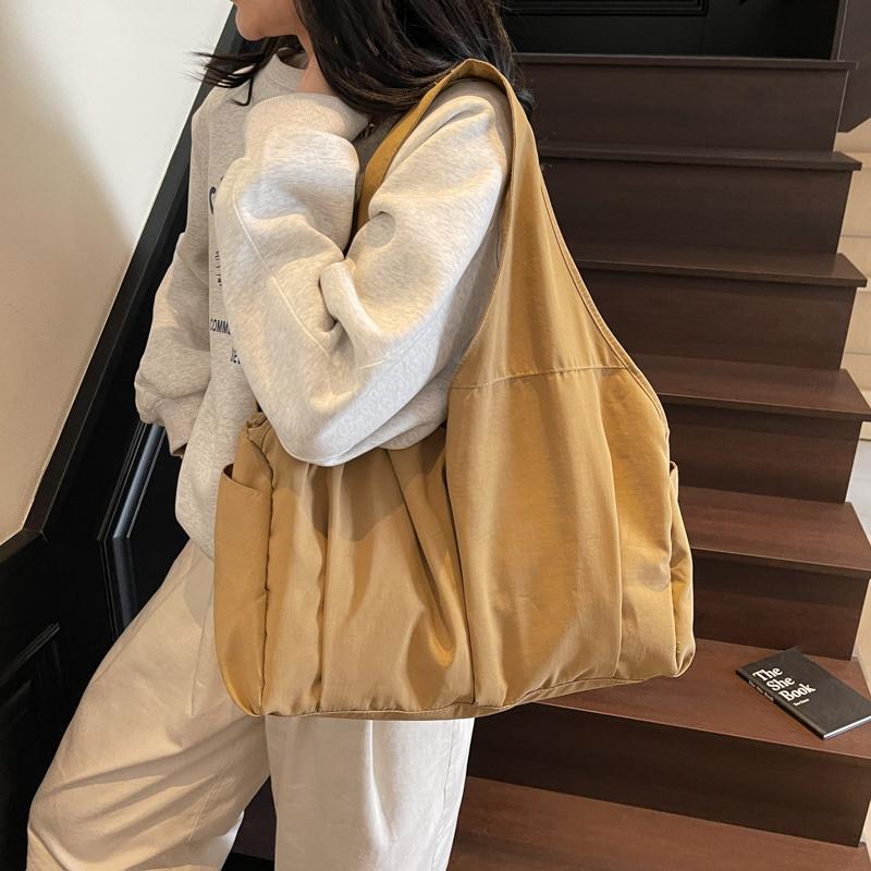 Handbag Lightweight Large Capacity Shoulder Bag Travel Bag Solid Color Tote Bag