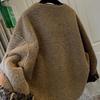 Women's Leopard Print Leather and Fur Coat - 2025 Autumn/Winter, Warm, Stylish, Loose Fit, Plus Velvet, Thick.