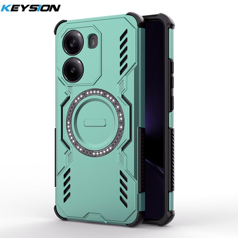 KEYSION Hollow Heat Dissipation Case for Xiaomi POCO X7 Pro Silicone+PC Magnetic Cooling Shockproof Phone Cover for Redmi Turbo4