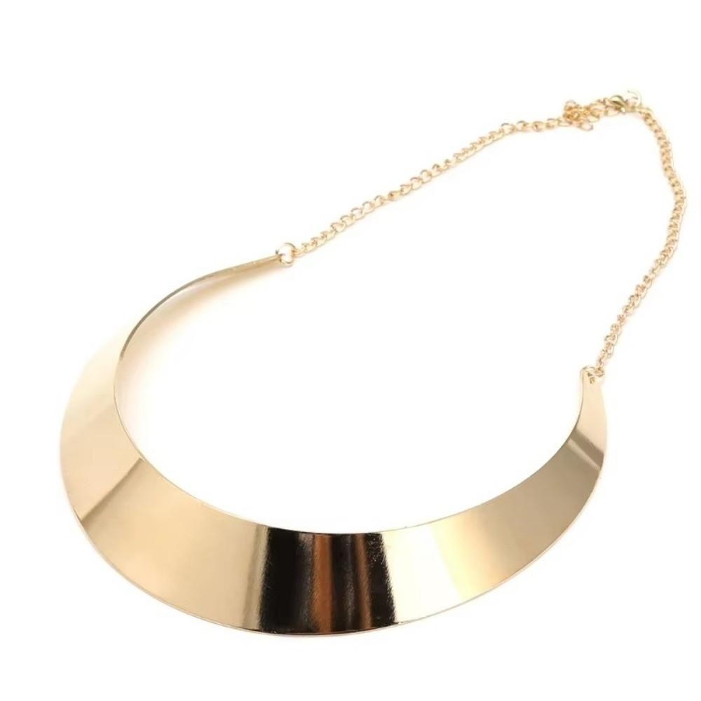 Collier de couple en alliage métallique vintage Choker plaqué or exagéré Chaîne de cou large Accessoires de bijoux
