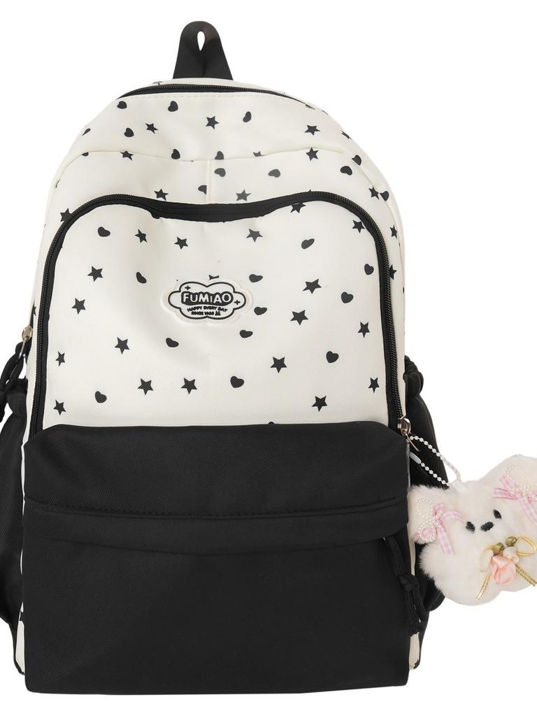 Youth Nylon Starry Backpack With Design For Girls Daily Use