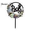 Halloween Theme Cupcake Picks Cake Topper, Acrylic Castle Bat Skull Decoration for Party, Haunted House Toppers Spooky Birthday Insert with