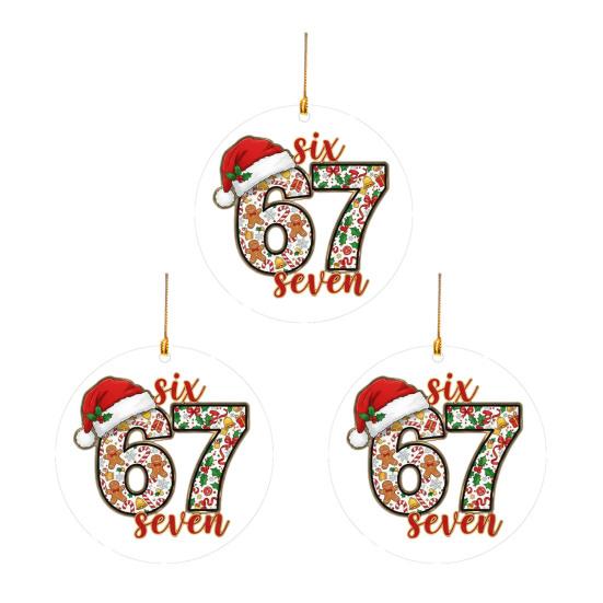 Der Weihnachtsmann sagt Sechs Sieben Ornament Acryl Weihnachtsbaumdeko mit einzigartigem Spruch Festliche Feiertags-Hängedekoration