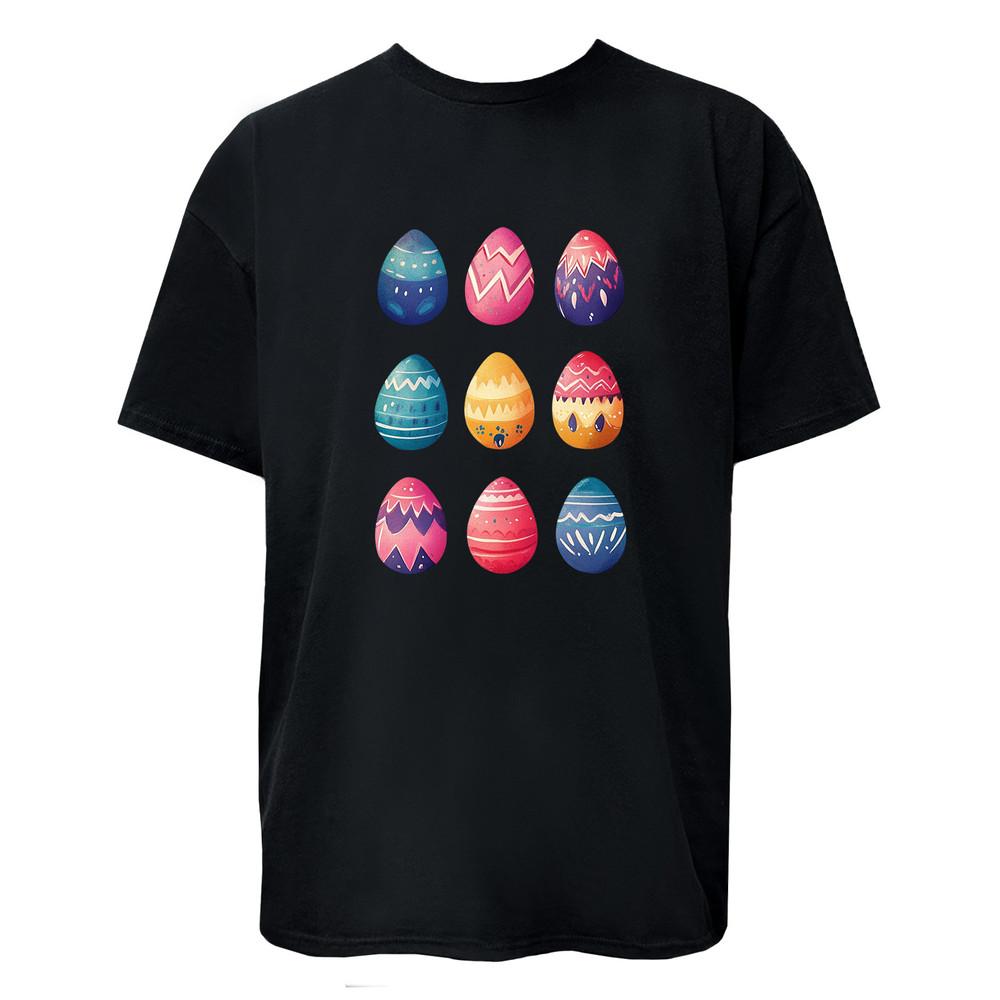Easter Eggs Tee Unisex T-Shirt Colorful Women, Men Graphic T-Shirt Unisex T-Shirt