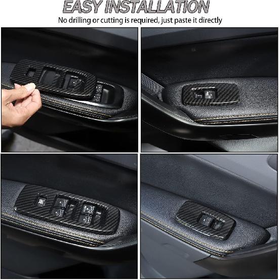 Lcojicep Window Lift Switch Cover Compatible with Ranger 2015-2021/Ford Everest, Window Lift Switch Cover Interior Button Trim Kit,Interior