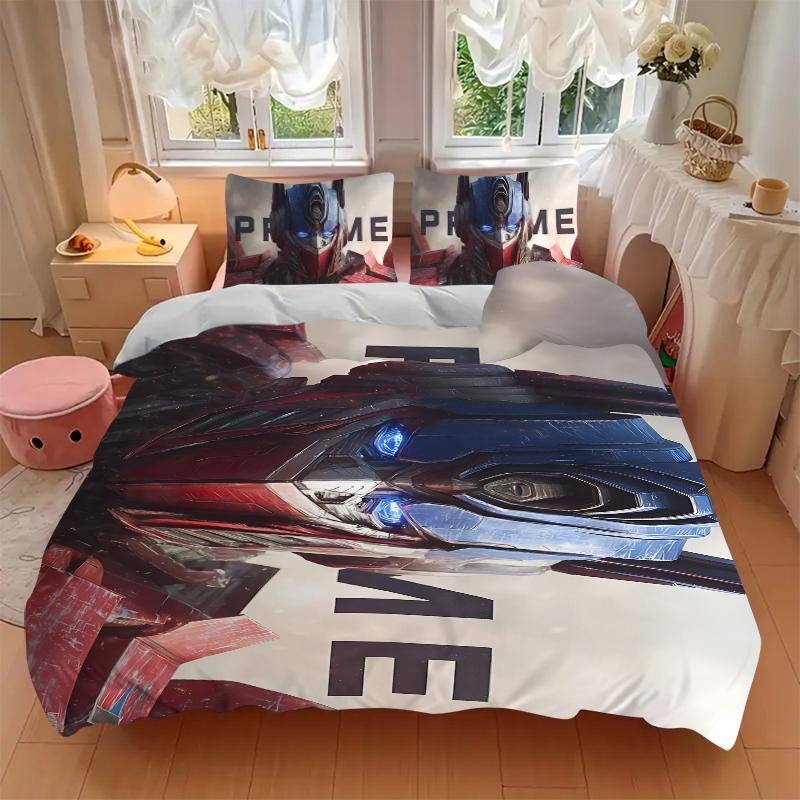 Transformers Optimus Prime Printed 3pcs Bedding Set Soft Microfiber 1 Duvet Cover And 2 Pillowcases Home Bedroom Decor Xmas Gift K1726