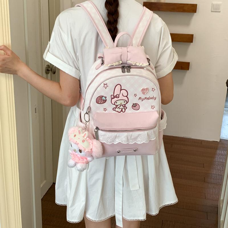 Schoolbag Cute Melody Lace Bow Backpack Girl Cute Student Casual Commuter Soft Girl Cartoon Backpack