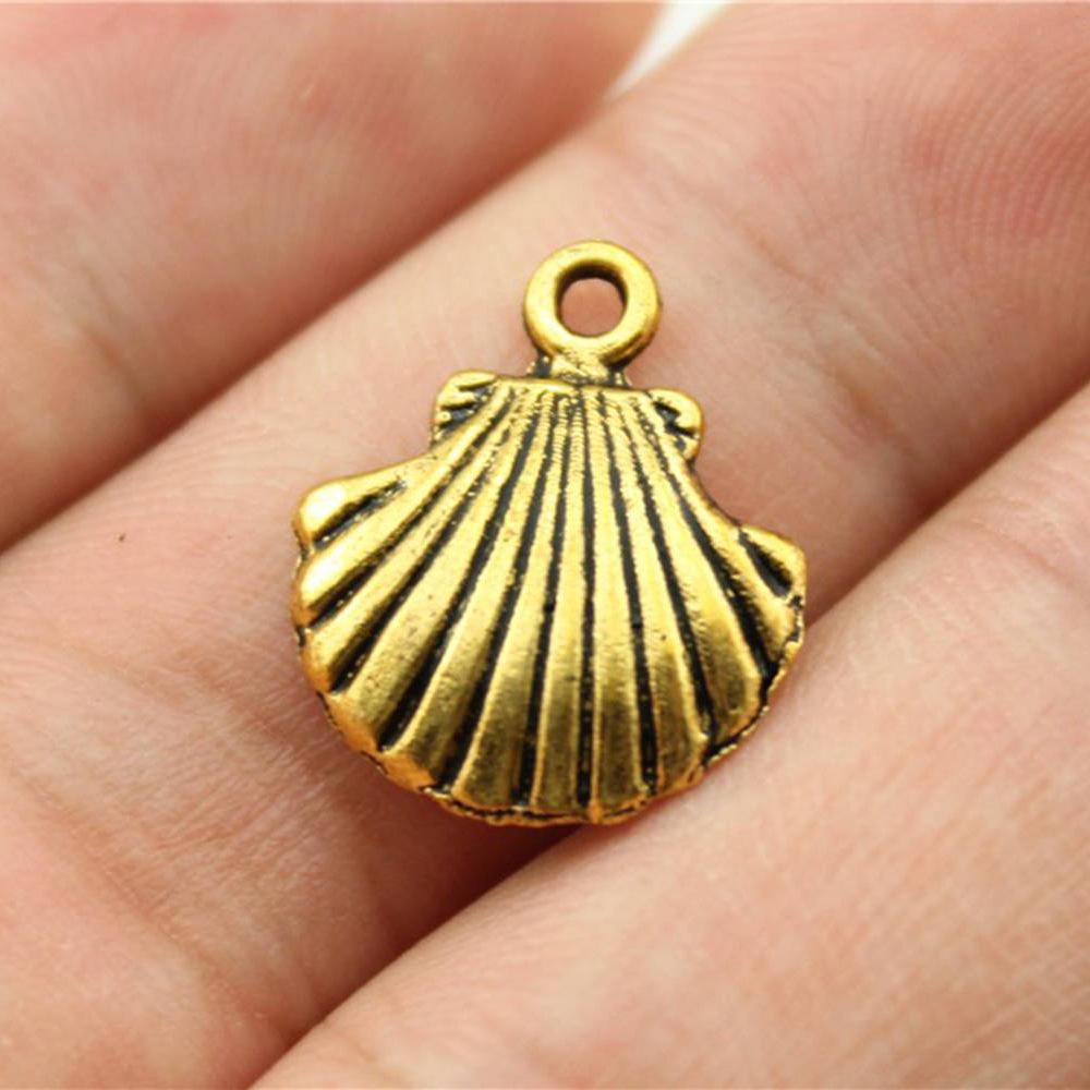 20pcs Antique Gold Color Plated Shell & Conch Charms For Jewelry Making DIY Crafts Making Findings