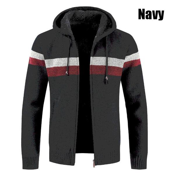 Pánský vlněný kabát s kapucí, bunda, kardiganový kabát, sportovní bunda, zimní teplé bundy