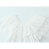 Timeless V-Neck Lace Trim French Ruffle Shirt – Sweet, Small, 2026 Style with Two Color Options, Short Sleeves
