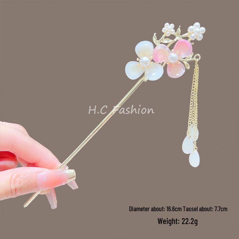 Cherry Blossom Tassel Hairpins: Elegant Hanfu Inspired Hair Accessories for Spring and Summer