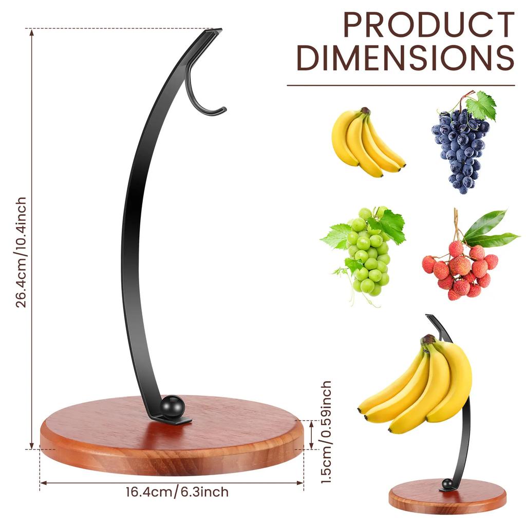 Banana Holder Stand Fruit Storage Banana Hanger Stand Organizer with Hook Kitchen Accessories