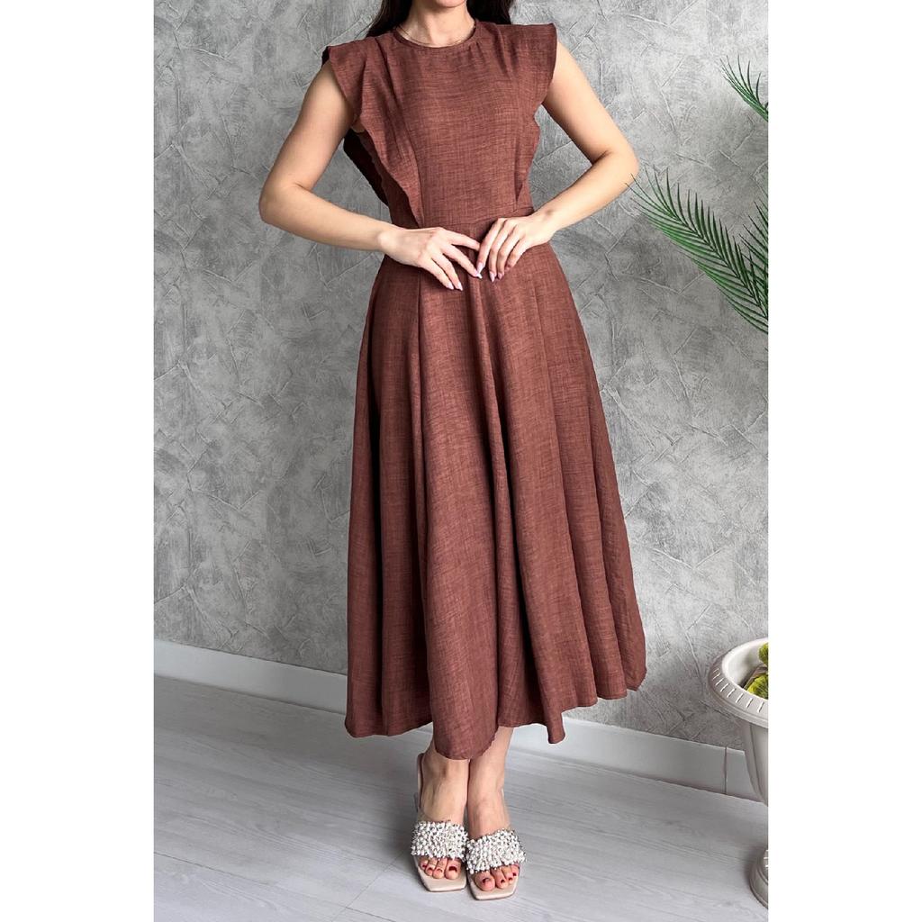 Rochie neagră subțire pentru damă cu decolteu (Vă rugăm să preferați o mărime mai mare.)