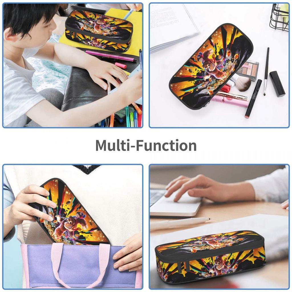 Donkey Kong Bananza Game Pencil Case Double Layer Large-capacity Office Accessories Pencilcase Suprise Gift