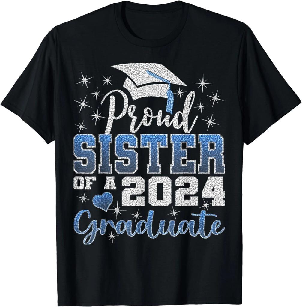 Super Proud Sister of 2024 Graduate Awesome Family College Gift Unisex T-Shirt