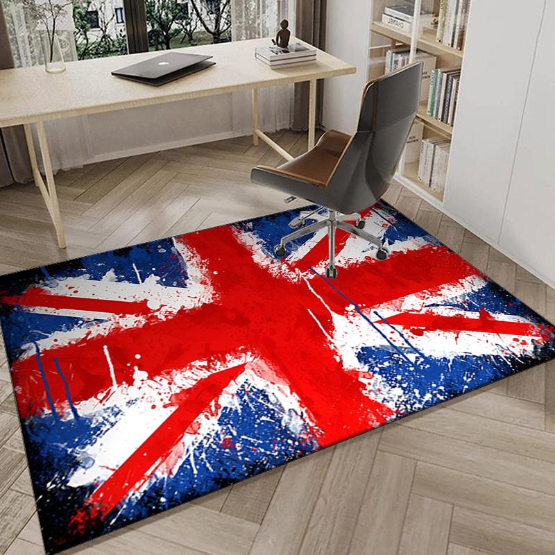 British Flag Artwork Area Rug Office rug, Chair Rug, Decor Carpet Livingroom bedroom Mat, Large Size Fan gifts Christmas gifts