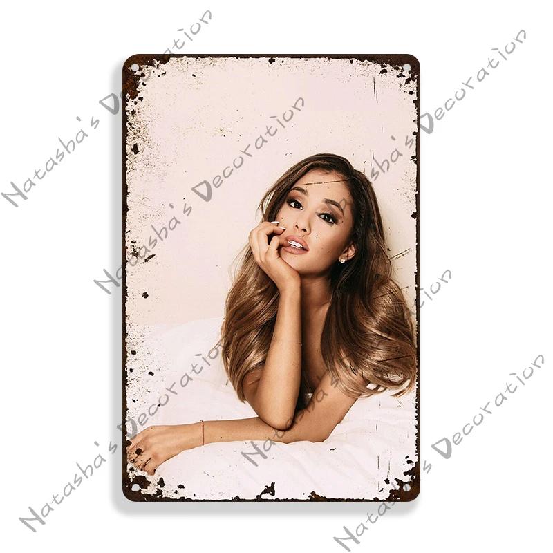 Ariana Grande Metal Signs Music Vintage Poster Rusty Retro Poster Home Man Cave Garage Club Industrial Decoration Metal Plate