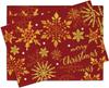 Red Merry Christmas Gold Snowflake Placemats Set of 4, Xmas Snow Dining Place Mats Table Decor, Winter Holiday Home Kitchen Decoration 12 X 18 Inches