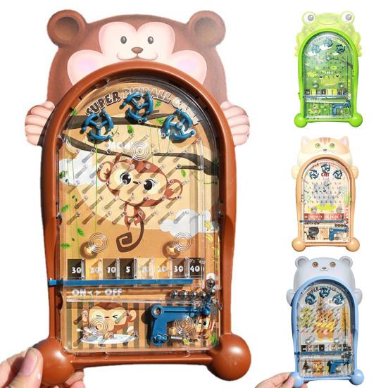 Pinball Game Classic Educational Toy Random Color Cute Animal Frog Shape Pinball Machine for Kids