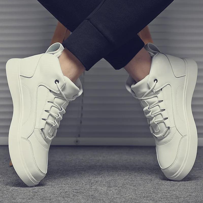 Men's 2024 Summer High-Top White Sneakers - Versatile, Trendy, Casual Sports Shoes