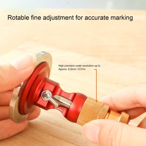 High-Precision Wheel Marking Gauge with Dual Cutter, Woodworking Scribing Tool, Marking Guide, Knob Adjustment, Portable Woodworking Wheel Scriber, Co