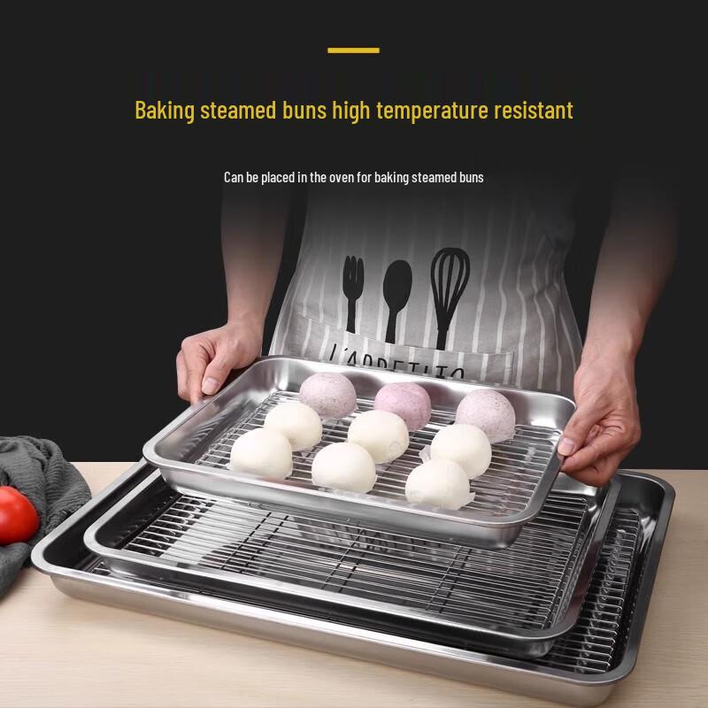 Commercial Stainless Steel Draining & Oil Filtering Pan with Rack