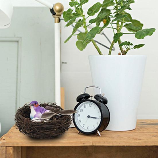 1 Set Artificial Bird Decorative Lightweight Simulation Bird Nest Set Home Decor for Courtyard Garden