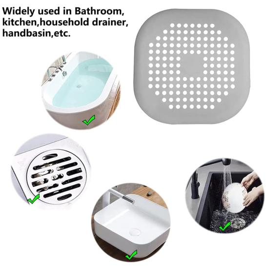 3/5/10Pcs Floor Drain Mat Easy Installation Effective Residue Filter Anti-clog Shower Drain Cover Leak-proof Drain Strainer