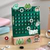 Desktop Permanent Calendar with Wood Stand ABS Permanent Countdown Calendar with 3 Rings for Office Desk Date Reminder