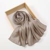 Premium Shimmer Silk Satin Hijab Scarf Women Luxury Solid Color Plain Hijab Shiny Shawl Silk Feeling Stain Wraps Shiny Stoles