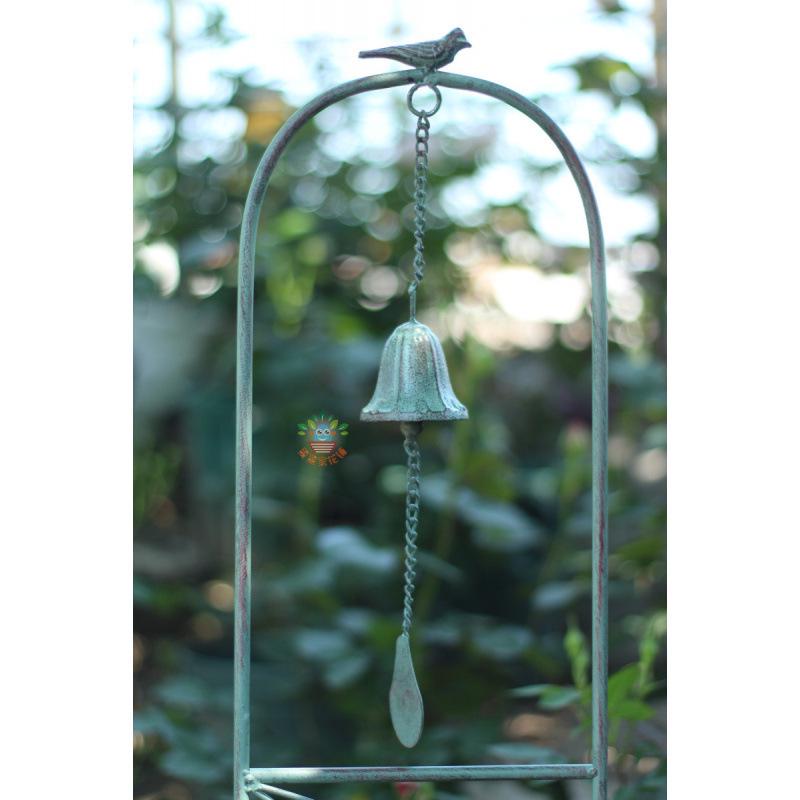 Kar Taneciği ve Sarmaşık Tasarımlı, Eskitilmiş Dövme Demir Çan Rüzgar Çanı, Tırmanma Aparatı, Kuş Standı veya Paravan İçin Ücretsiz Kargo