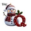 Acrylic Holiday Keepsake Gifts 2D Snowman Christmas Ornaments, Personalized Letter Ornaments for Tree, Unique Souvenirs Initial Ornament, Ornament DIY