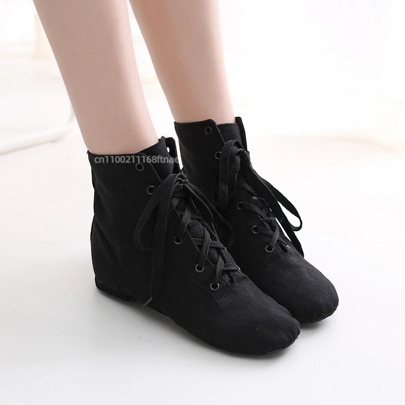 

Jazz Dance Shoes for Adults and Children, High Top Canvas Soft Soled Dance Shoes, New Styles for Practicing Modern Dancers 37 чорний