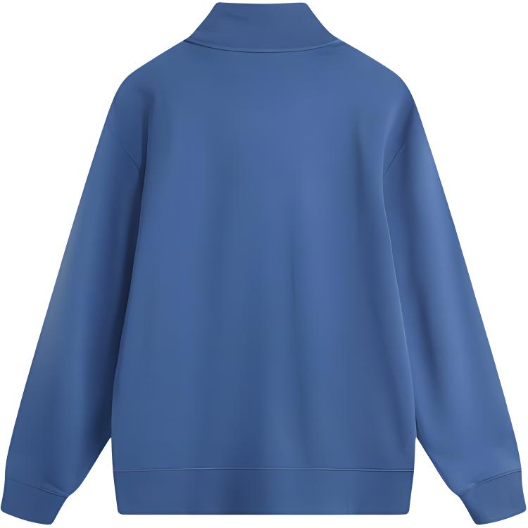 Li Ning China Color Series Ležérní Volná Jednobarevná Mikina Unisex mikina Indigo AWDU847-2