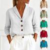 Damenmode Casual Herbst Winter Langarm V-Ausschnitt Blusen & Hemden