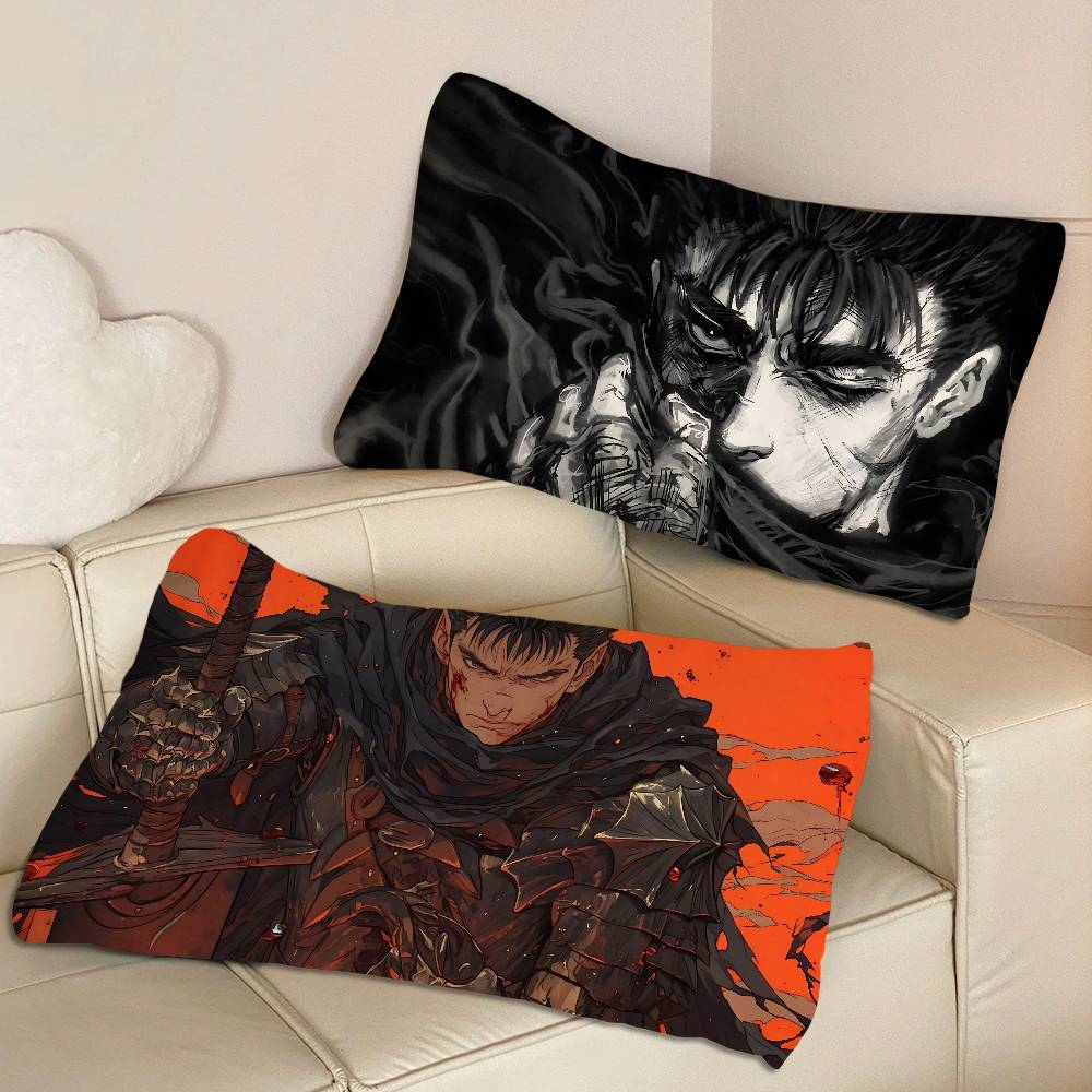 Classic Dark Anime B-Berserk Pillow Towel Made Of Polyester Non-slip Cartoon Style Breathable Washable Pillowcase For Home Use