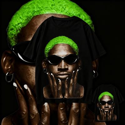 Letnia Koszulka Męska do Koszykówki Rekreacyjna 2025, Bawełniana Koszulka z Nadrukiem Oversize, Styl Hip-hopowy, Moda Punkowa, Bug, Dennis Rodman