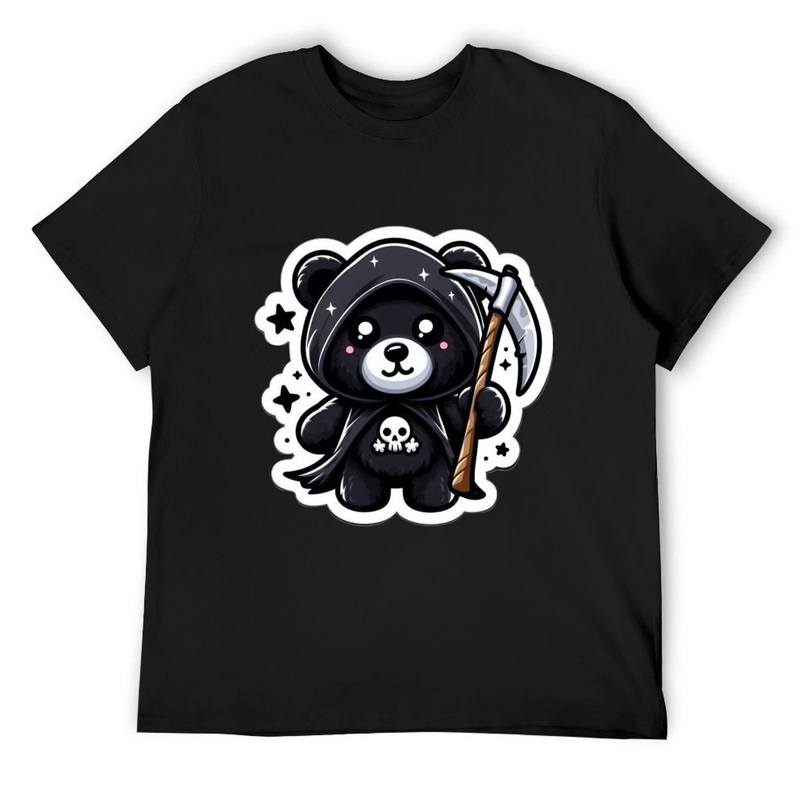

Grim Reaper Bear T-Shirt basketball graphic tees anime stuff plain black t shirts men 4XL