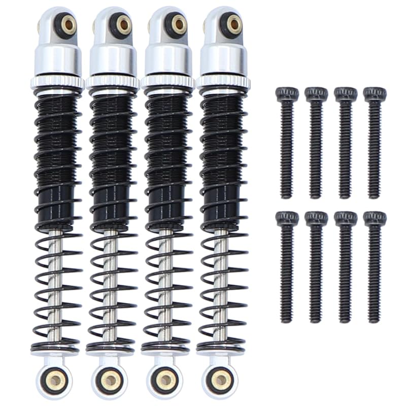 

RC shock absorber, AXIAL 1/24 AX24 XC-1 4pcs Aluminum Alloy Front Rear Shock Absorber for RC Crawler Car Shock Absorber Parts (Silver)