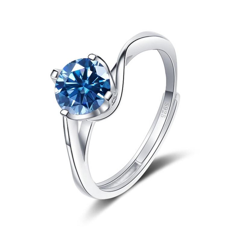 Bague Ringen 1ct VVS Moissanite Jewelry Snubní prsten 925 Sterling Silver pokovený bílým zlatem Čtyři otevřené prsteny Twist Design s drápy