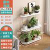 Solid Wood & Iron Movable Plant Stand, Floor-Standing Flower Pot Holder, Heavy Duty Rolling Rack for Indoor Outdoor Home Garden