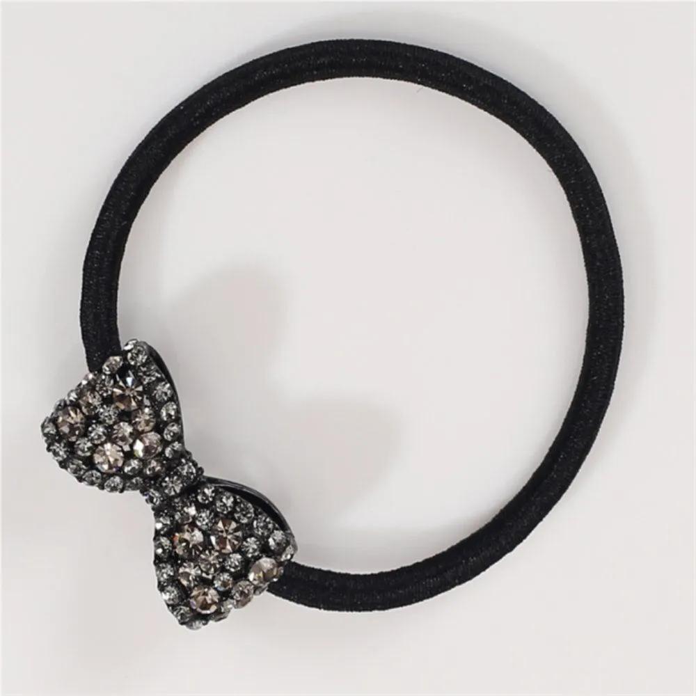Konggun House Handmade Ribbon Cubic Hair Tie (Black) Accessory for Hair Styling