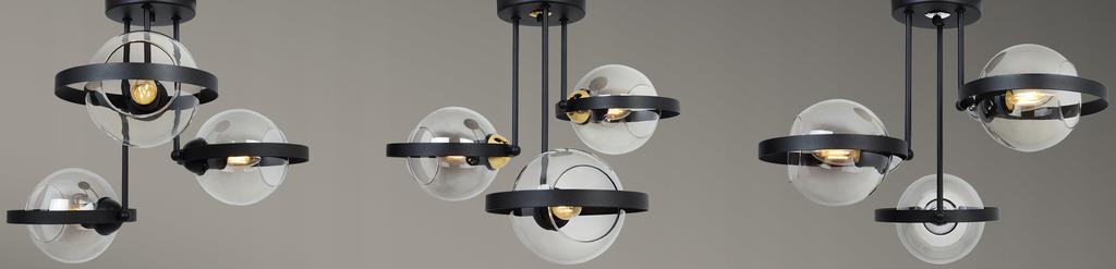 MODERNE GLAS-HÄNGELAMPE GRAPHIT-RING