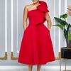 C8607 Women's Solid Color Sexy Evening & Banquet Dress - European/American/African Fashion