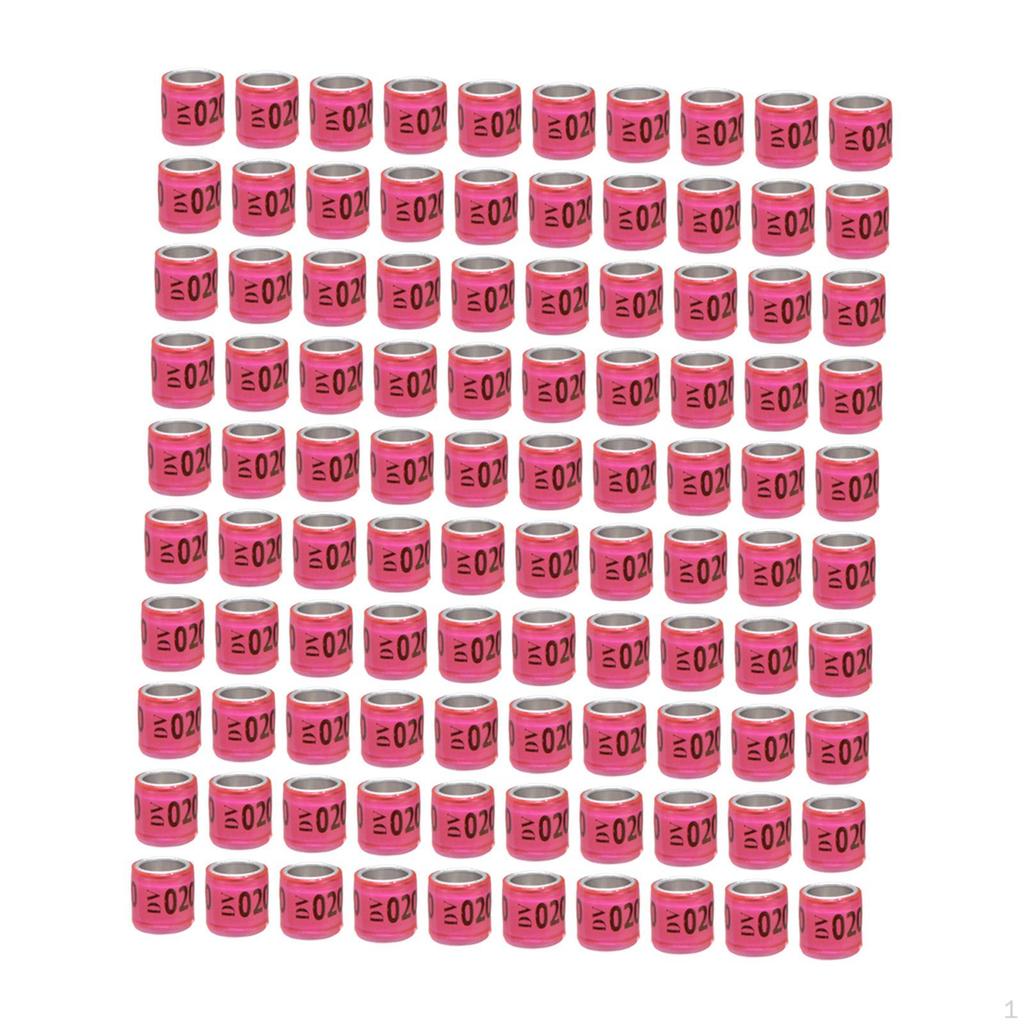 100 Stück Aluminium Taubenbeinringe Identifikationsbänder Taube für Unzertrennliche