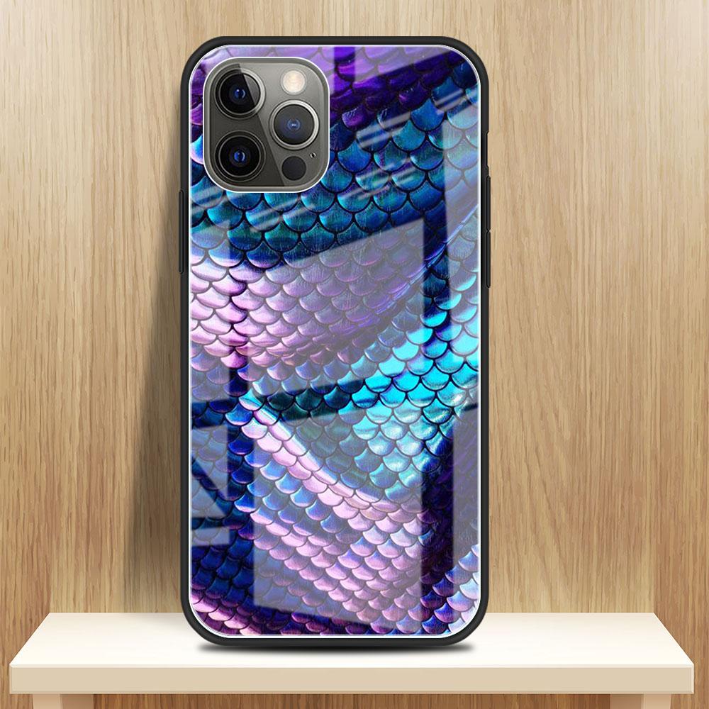 Etui ze szkła hartowanego z nadrukiem wężowej skóry do Apple iPhone 14 13 Pro 11 12 7 8 Plus SE 2022 XR X XS Max 6 6S